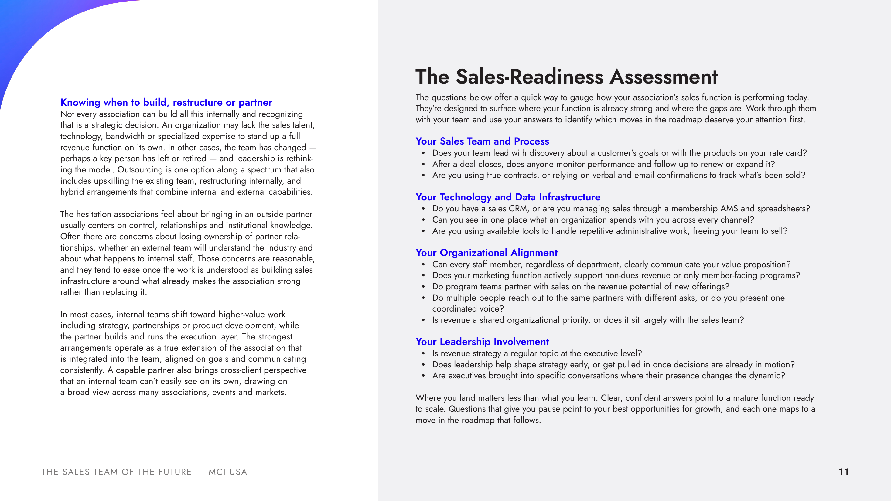 The Sales-Readiness Assessment page from the report